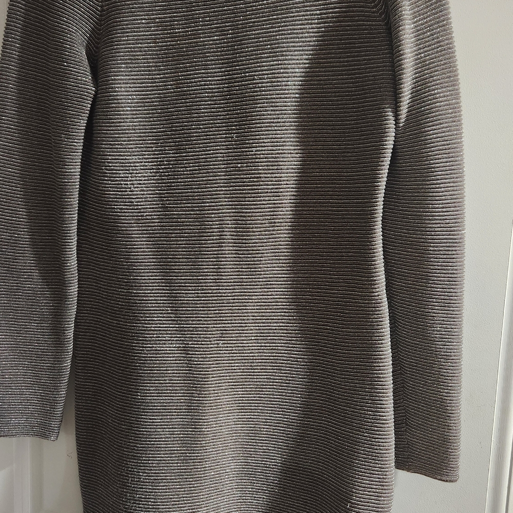 Moda International Gray Ribbed Midi Dress